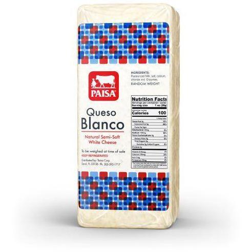 Paisa Queso Blanco Barra 6x6 lb TEQ (per Lb)